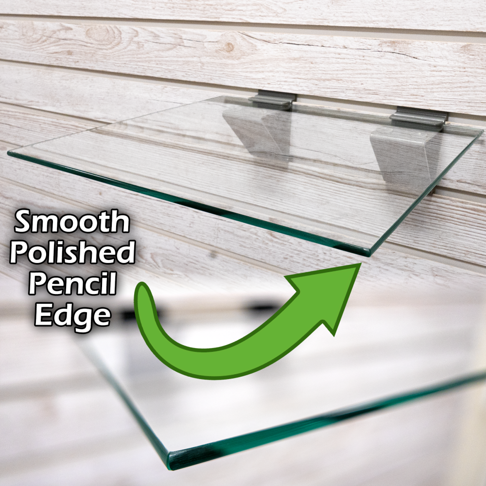 4FT Glass Shelf for slatwall 12x48