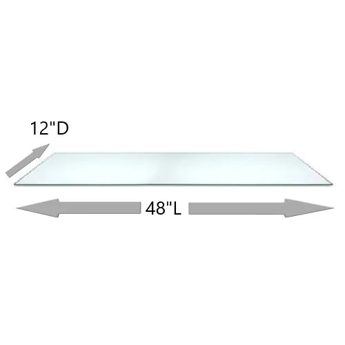 4FT Glass Shelf for slatwall 12x48
