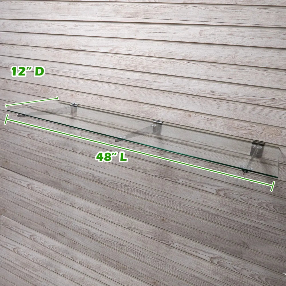 4FT Glass Shelf for slatwall 12x48
