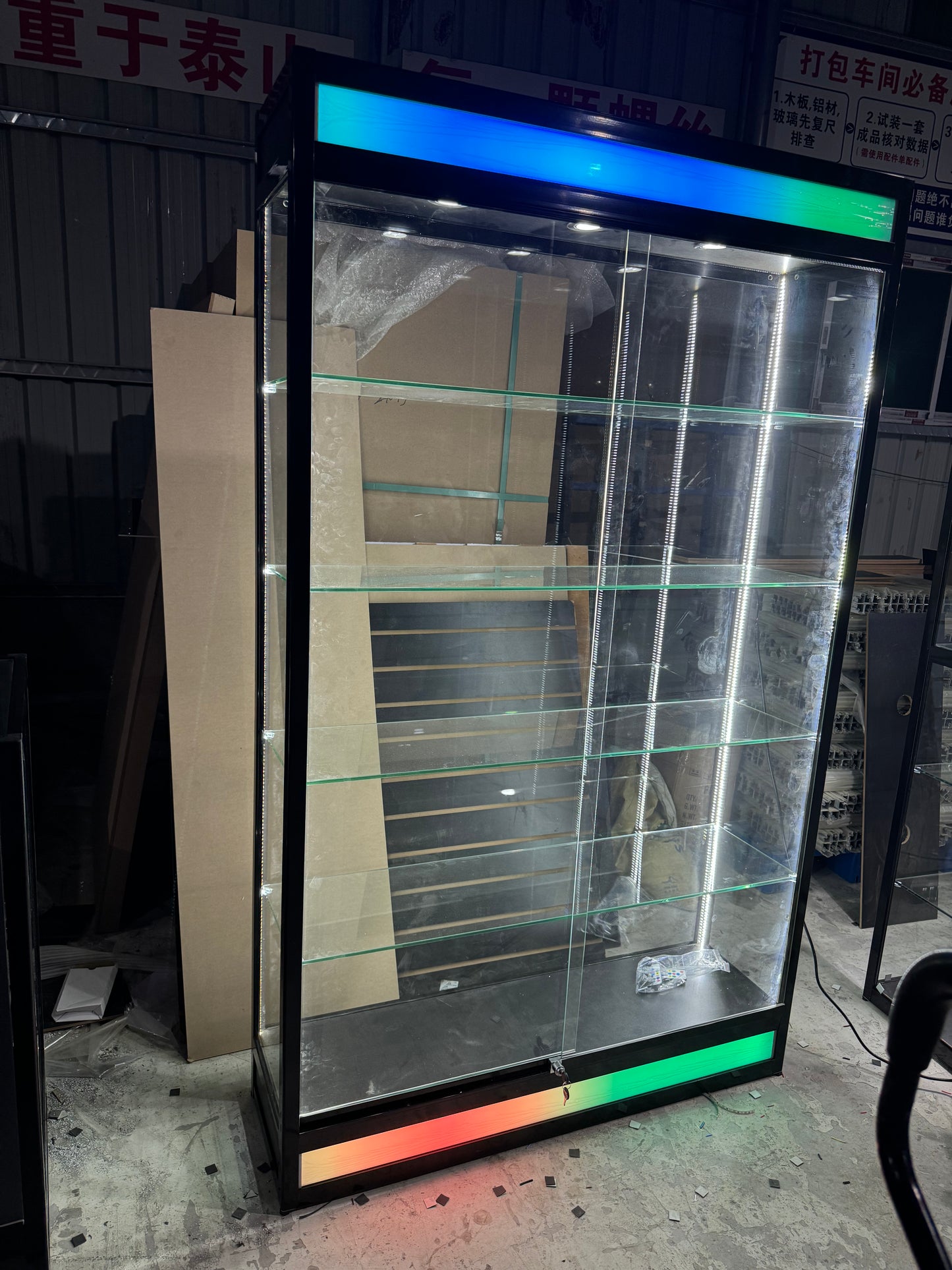 Full Vision With 2 Controllable LED Lights Wall Showcase large size 48"x79"