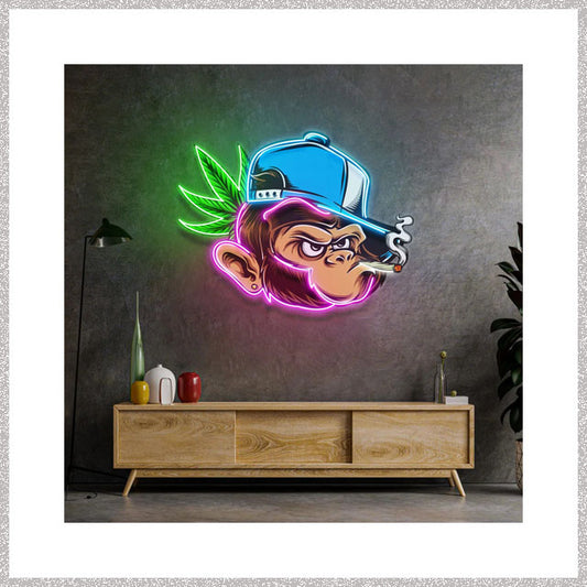 Naughty Monkey 35" LED Neon Sign Light Pop Art