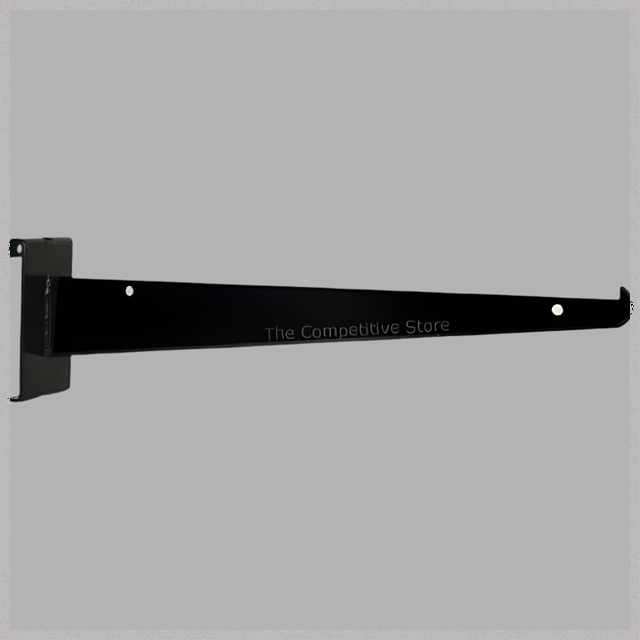 12" Black Gridwall Knife Shelf Bracket With Lip