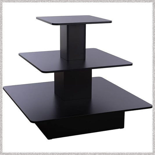 3-Tier Square Display Table – Black