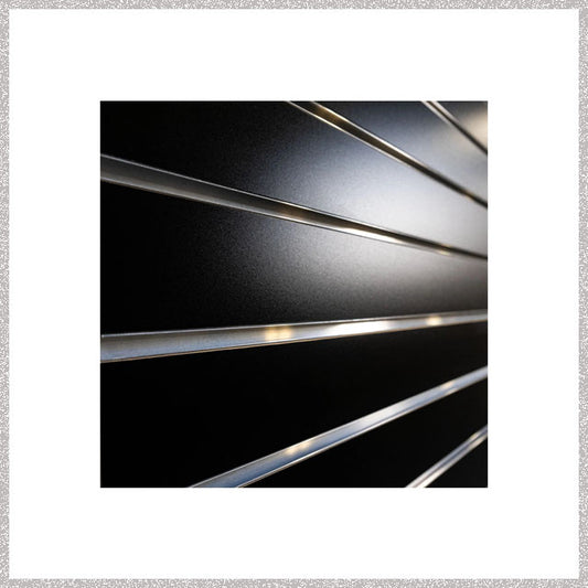 black  Slot Wall- with Metal Slatwall Insert