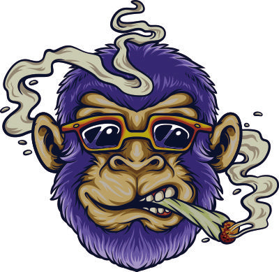 Purple Monkey Smoking Cigar 35" LED Neon Sign Light Pop Art