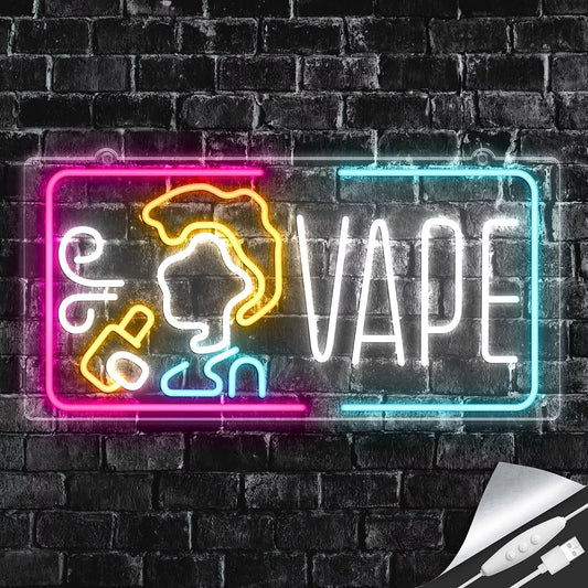 VAPE Sign 35” LED CBD Neon Light for CBD Oil Shop Open Window Sign